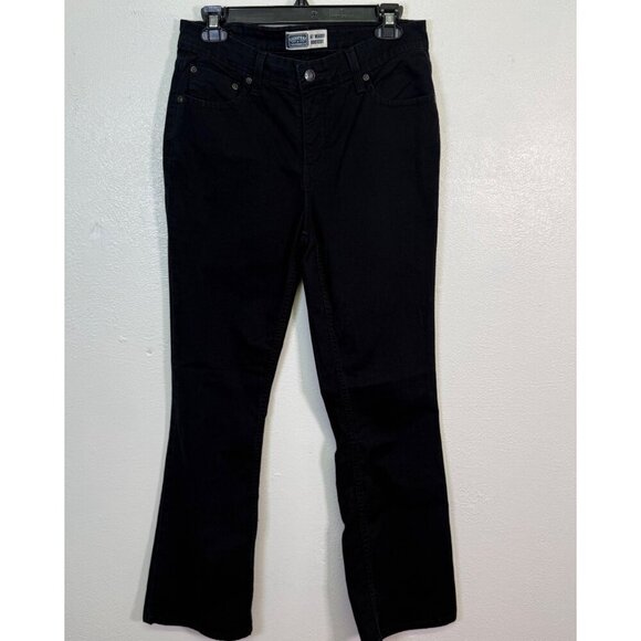 Levis Strauss Denim - Levi Signature Women's Jeans At Waist Bootcut Sz 10 Black Western Country Work